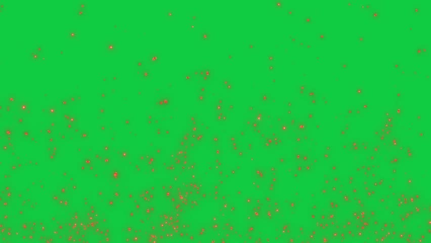 realistic fire sparks glowing isolated on green screen background ,game and technology overlay 4k animation