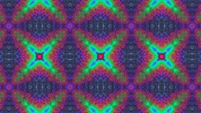 Kaleidoscopic symmetry displays neon diamond shapes. Red outlines vivid diamonds, layered gradients blend colors. Inner fractal design shows subtle textures. Teal, yellow, and magenta hues create vibr - Powered by Shutterstock - Get 15% off with code: PIKWIZARD15