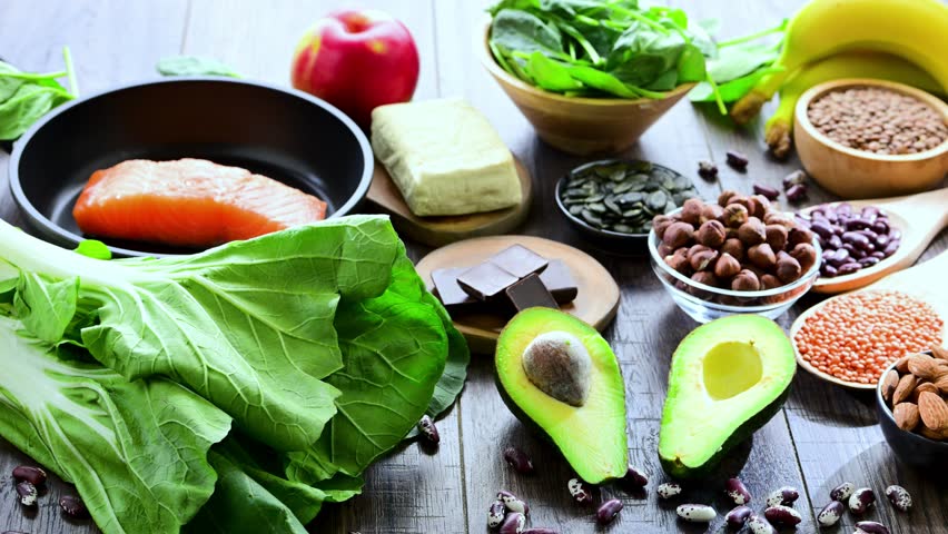 Composition with food products rich in magnesium.