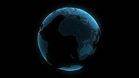 Isolated Spinning holographic earth planet template. Concept of data exchange, information distribution, global grid, data transfer, international trade. Worldwide internet network, 4k - Powered by Shutterstock - Get 15% off with code: PIKWIZARD15