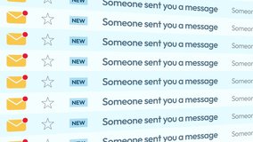 Message notification and email list scrolling close up 4k animation. New message, social media, unread message. - Powered by Shutterstock - Get 15% off with code: PIKWIZARD15