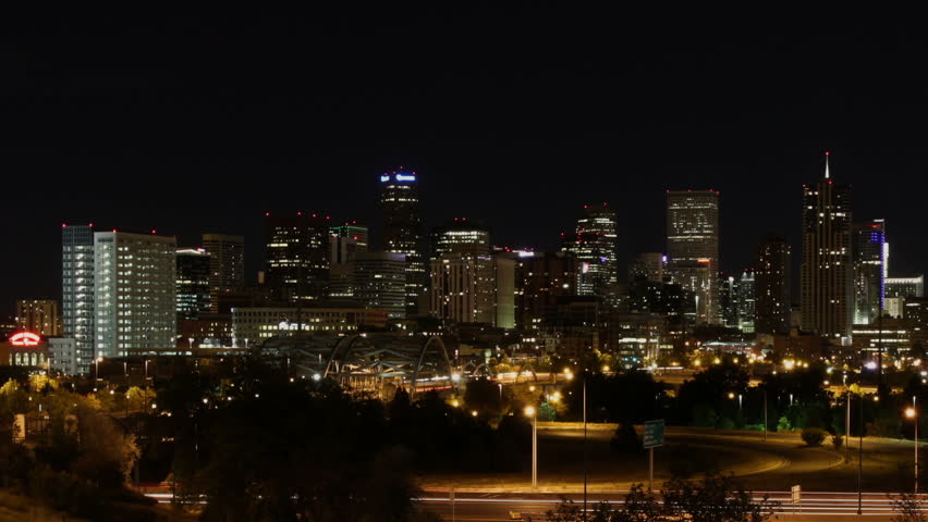 Denver Timelapse Night. HD 1080p.