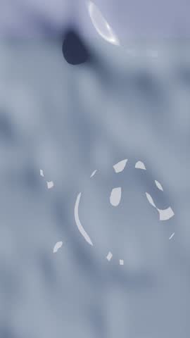 3D render of glossy blue cartoon-style flowers with yellow centers floating on a lavender surface. Playful and vibrant floral pattern with a soft, shiny finish.