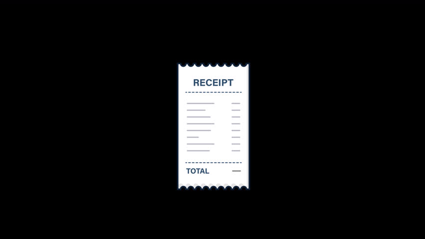 Payment Receipt Animation Video - Transparent