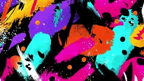 Animated street art loop with chaotic paint strokes, funky doodles, and expressive glitch effects. Ideal for urban visuals and edgy motion design. - Powered by Shutterstock - Get 15% off with code: PIKWIZARD15
