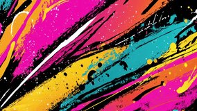 Bold and messy graffiti-style animation with cartoon grunge strokes and spray splatters. Designed for VJ sets, visual art, and urban motion graphics. - Powered by Shutterstock - Get 15% off with code: PIKWIZARD15