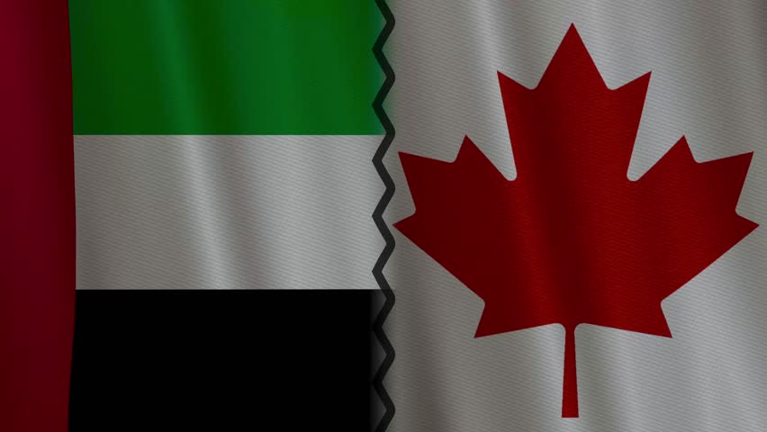 Professional 4K cricket match animation featuring United Arab Emirates vs Canada. Designed with animated flags, smooth cricket ball motion , ideal for sports broadcasters and content creators.