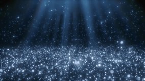 Shimmering blue particles creating a sparkling floor with gentle light rays shining from above. Perfect for magical, elegant, festive, or fantasy-themed backgrounds and motion graphics. - Powered by Shutterstock - Get 15% off with code: PIKWIZARD15