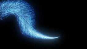 Dynamic blue particle vortex animation with a bright light trail swirling in a dark space. Perfect for technology, sci-fi, energy flow, and data stream visuals. - Powered by Shutterstock - Get 15% off with code: PIKWIZARD15