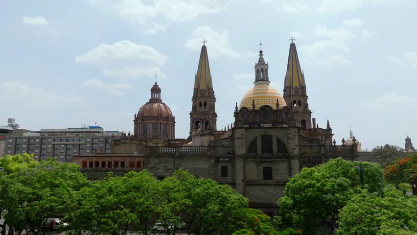 Guadalajara Cathedral - Gothic Church In Mexico - Aerial Drone Shot