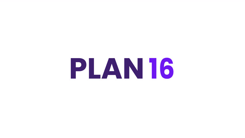 Plan 16 Text Animation. Alpha matte with transparent background 4K resolution.