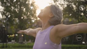 Asia adult aged people middle age mindful happy old woman body pose zen calm stress relief green nature self love relax elder anti aging life asian female mental health care. DNA gene modern medical. - Powered by Shutterstock - Get 15% off with code: PIKWIZARD15