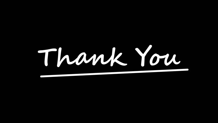 Animated Handwritten Thank You, Lettering Style on Black Background