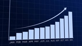 Bar Chart Growth Animation with Arrow Monthly Data Visualization - Powered by Shutterstock - Get 15% off with code: PIKWIZARD15