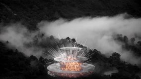 High-quality animated video of a massive meteor crashing into the Earth, followed by a fiery explosion and shockwave. - Powered by Shutterstock - Get 15% off with code: PIKWIZARD15