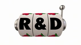R and D Research Development Slot Machine Jackpot Bet Wager 3d Animation - Powered by Shutterstock - Get 15% off with code: PIKWIZARD15