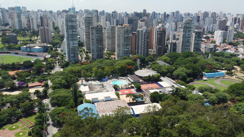 Panoramic view of Sao Paulo, Brazil. Captivating aerial capture.