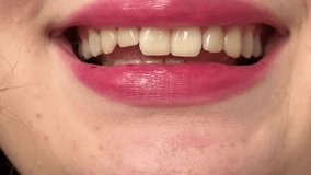 Happy smiling fashion model close up. Elegant female with perfect skin and pink glossy lips. Bright positive emotional lady. Fun Joyful Caucasian Woman. Skincare cosmetology beauty concept background - Powered by Shutterstock - Get 15% off with code: PIKWIZARD15