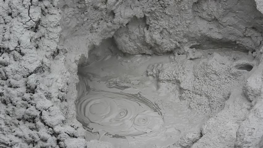 Bubbling Mud Pot at Mud Volcano in Yellowstone National Park, Wyoming