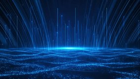 digital dynamic wave. Flow digital structure. Secure cybersecurity data connection. Cyber technology background. digital waves technology background Engineering, Science and Artificial Intelligence. - Powered by Shutterstock - Get 15% off with code: PIKWIZARD15