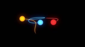 Chaotic three-body orbit gravitational simulation 3D animation can be used in astrophysics explainers and chaos-theory visuals or chaotic system unpredictability - Powered by Shutterstock - Get 15% off with code: PIKWIZARD15