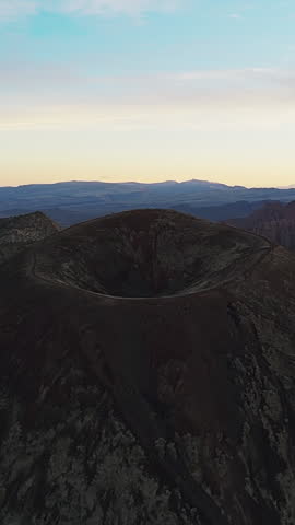 Vertical Shot Of An Inactive Volcano Crater