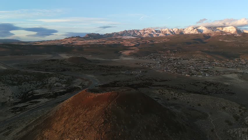Drone Shot Around The Crater Of An Inactive Volcano