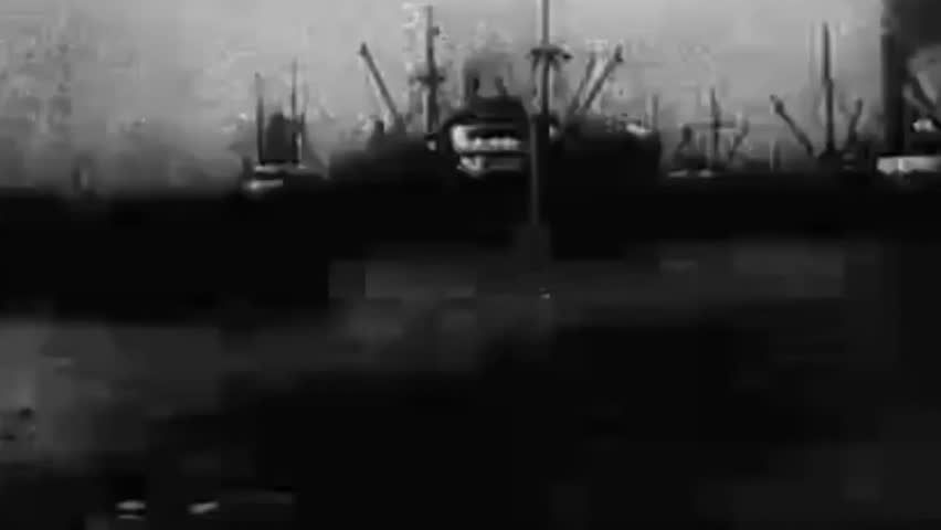 Old images of ships billowing smoke