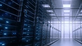 4K footage of a modern data center filled with server racks, showcasing AI computing, cloud storage systems, and high-speed data flow for global technology and cyber security concepts. - Powered by Shutterstock - Get 15% off with code: PIKWIZARD15