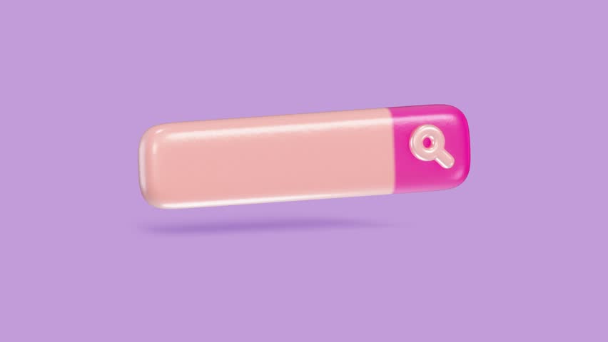 minimal search bar with magnifying glass icon. concept of online searching. 3d looped animation