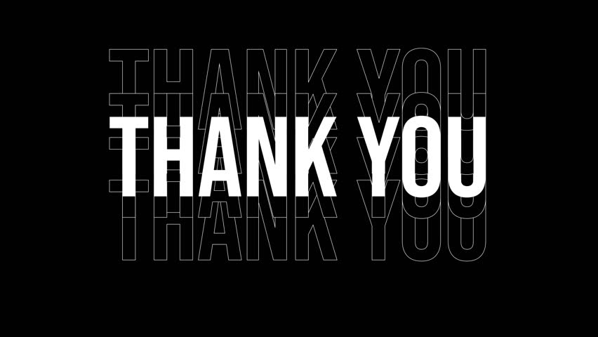 Animated Thank You For Watching Text Minimalist Typography