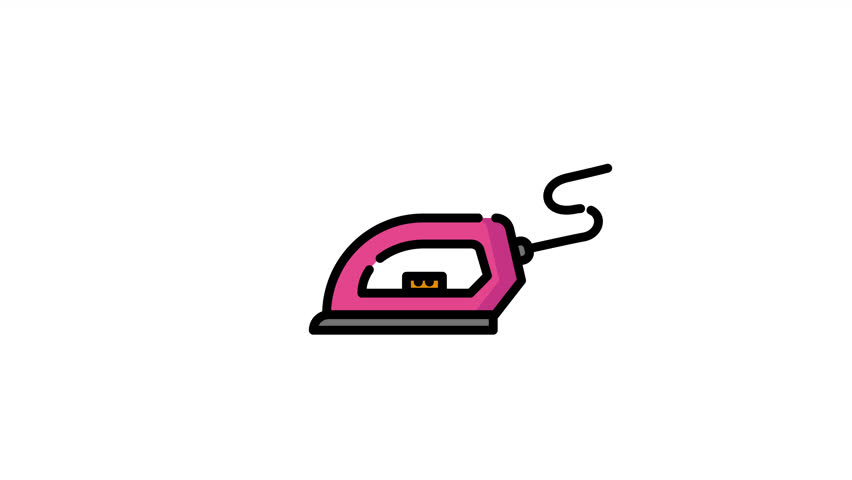 iron animated icon on transparent background. Seamless looping animation