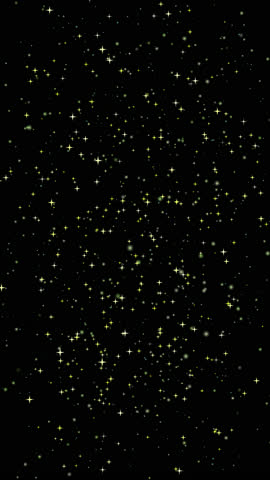 Vertical space-style sparkling effect with yellow sparkles