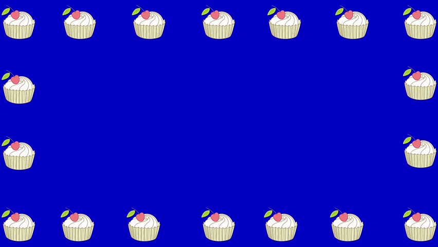 Cartoon Sweets cakes frame desing icons chroma key.
