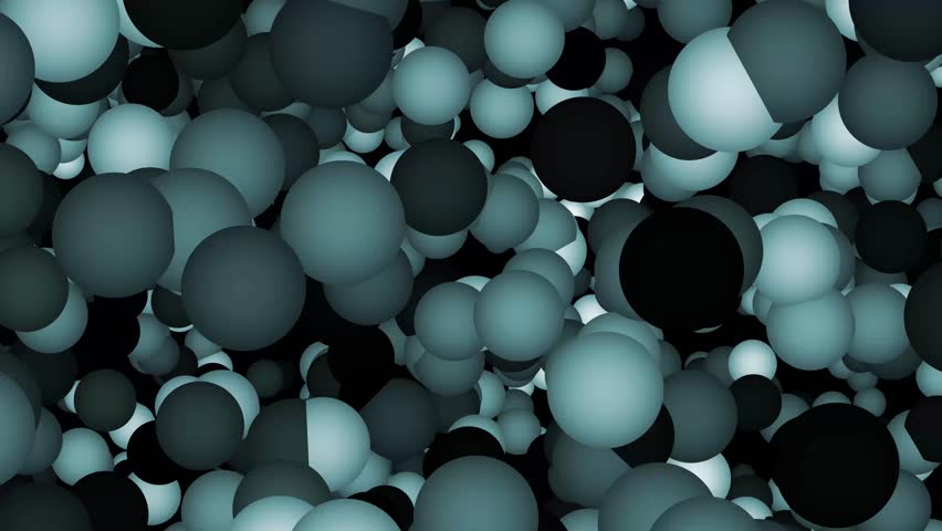 Blue spheres are floating and spread in spare animation. 