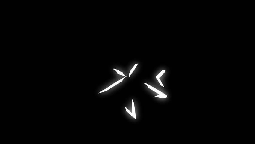 Cartoon Flash FX Animation, Featuring Exploding Shapes, Smoke Bursts, Colorful Fireworks, and 2D Motion Elements On Black Screen Background.