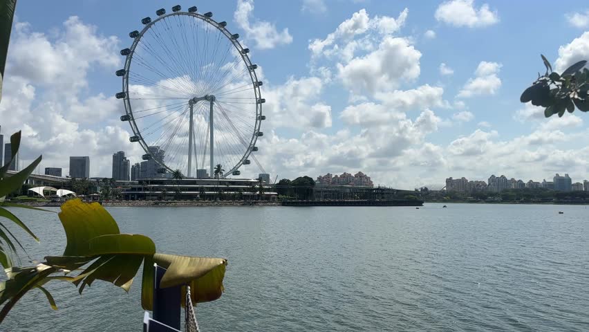 Singapore Flyer ferris wheel marina bay gardens by the bay