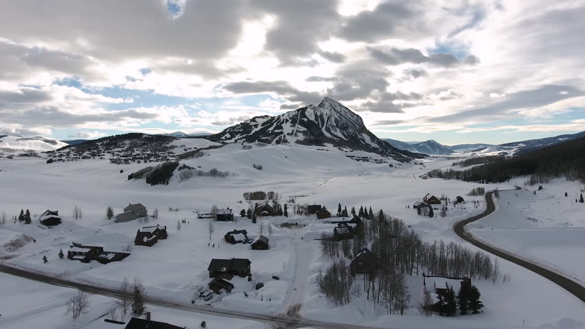 Winter landscape of mountains in Crested Butte, Colorado, US