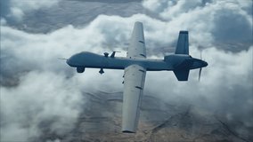 MQ-9 Reaper - Autonomous Military Drone driven by Artificial Intelligence AGI - Attack Above Clouds | 4K Air Footage  - Powered by Shutterstock - Get 15% off with code: PIKWIZARD15