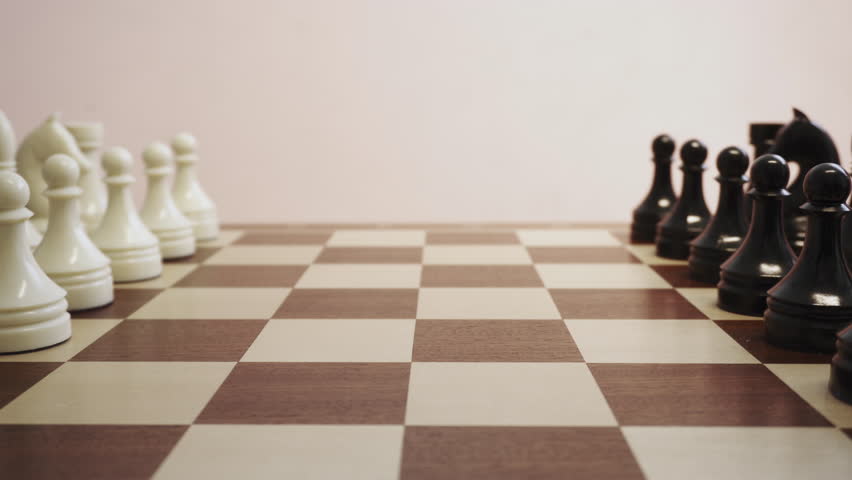 A fragment of a chess game in which the opponents make their moves