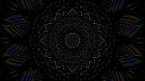 3D psychedelic mandala tunnel with trippy kaleidoscope patterns, sacred geometry, and chakra colors. Perfect VJ loop for meditation, festivals, or music visuals. - Powered by Shutterstock - Get 15% off with code: PIKWIZARD15