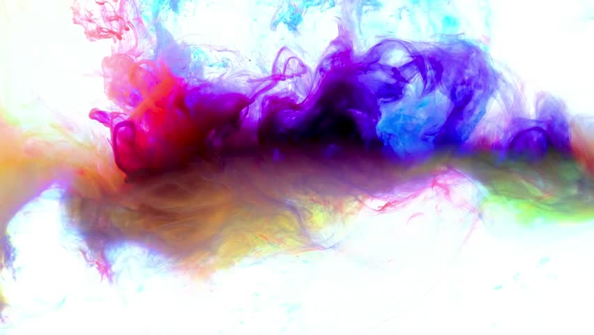 Colorful ink swirling in water