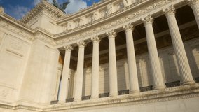 Close-up of neoclassical colonnade with Corinthian columns at Altare della Patria in Rome, glowing in warm sunlight. - Powered by Shutterstock - Get 15% off with code: PIKWIZARD15