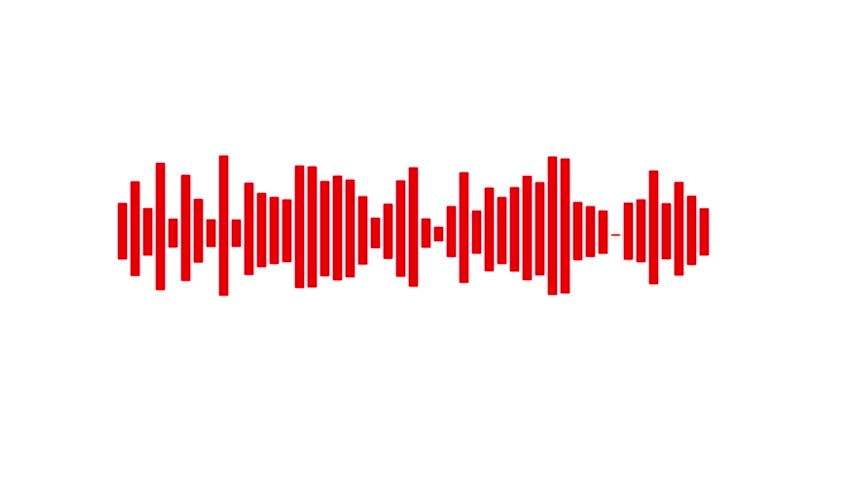 sound waves on black background. and Red looping animation audio visualization effect. Dynamic equalizer visual effect, Abstract sound waves, Digital simple equalizer (sound wave) .