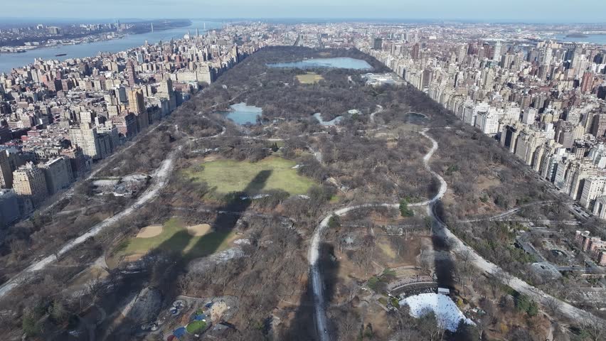 Central Park At Manhattan In New York United States. Downtown City. Leisure Park Landscape. Central Park At New York United States. Metropolitan District. Winter Scenery.