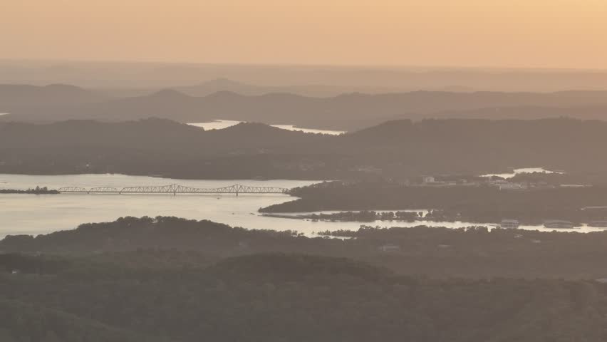 Ozark Mountains Missouri Skyline Sunset Sunrise Spring Fall Summer Spring Fall Drone Aerial 4K