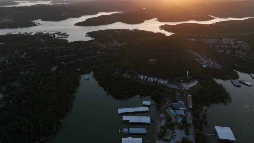 Ozark Mountains Missouri Skyline Sunset Sunrise Spring Fall Summer Spring Fall Drone Aerial 4K