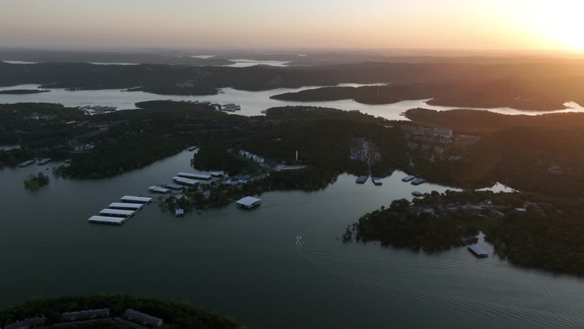 Ozark Mountains Missouri Skyline Sunset Sunrise Spring Fall Summer Spring Fall Drone Aerial 4K