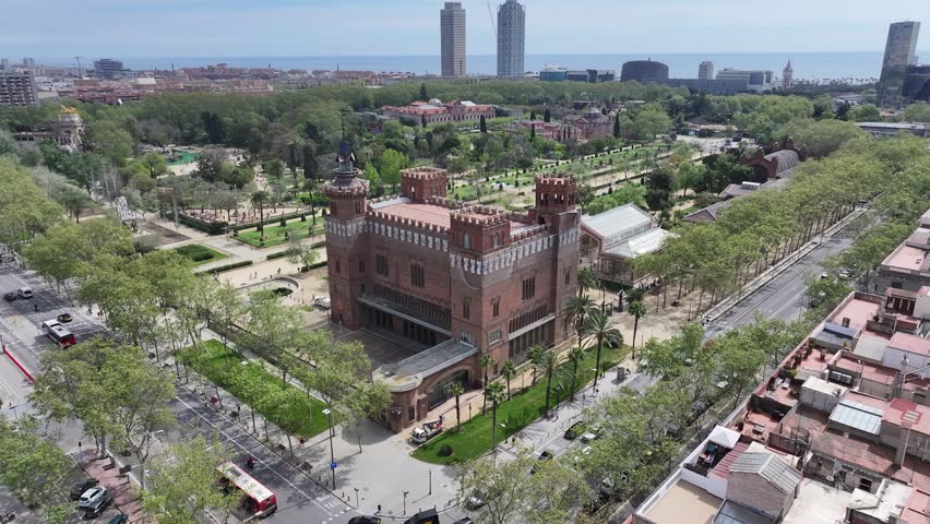Ciutadella Park At Barcelona In Barcelona Province Spain. Nature Park Scenery. Downtown District. Cultural Heritage Skyline. Ciutadella Park At Barcelona Spain. Garden Scene. Spain Skyline.