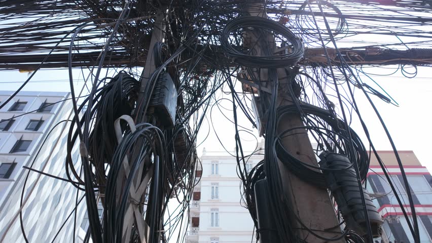 Tangled Street Wiring and Electric Cables